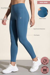 Zelocity Quick Dry Gym Leggings - Saxony Blue — thumbnail 6
